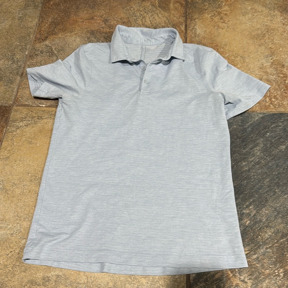 light blue lululemon men’s button up shirt